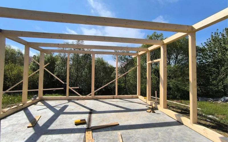 budowa garazu drewnianego konstrukcja szkieletowa wkdecker podhale