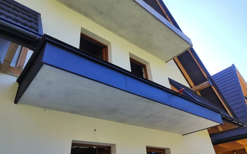 obrobka blacharska balkonu dom w budowie wkdecker podhale